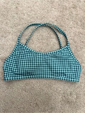 Jolyn Clothing Blue Checkered Bikini Top
